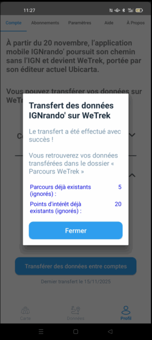 Transfert réussi
